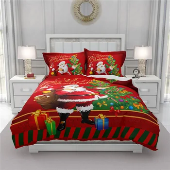 

Bedroom Decor Santa Claus Elk Bedding Sets Duvet Cover Sets Bedspread for Adult Kids 2/3pcs Bedclothes Bedding Set