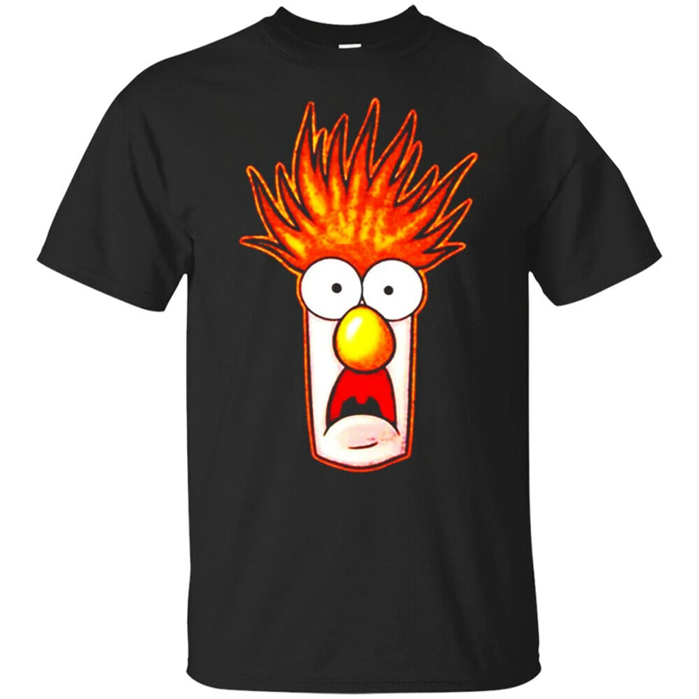 Beaker The Muppets мужская и женская хлопковая Футболка с большим лицом черные футболки