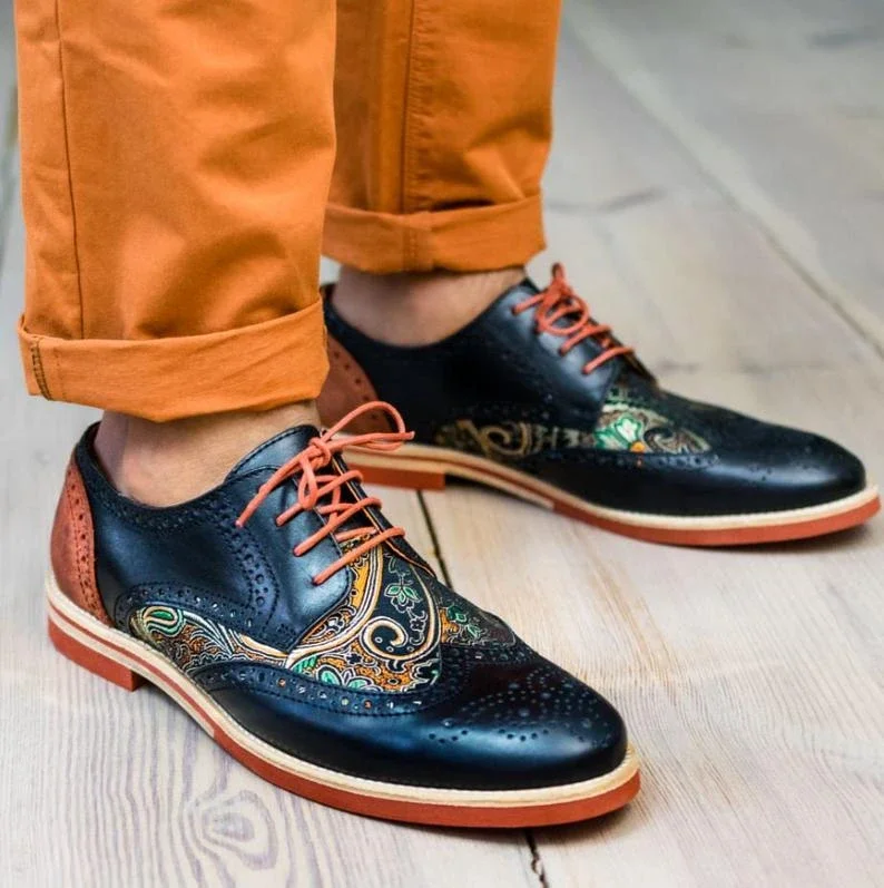 

Handmade Silk Dragon Pattern Oxford Shoes Color Mixing Men Brogues Shoes mens loafers leather zapatos de hombre D316