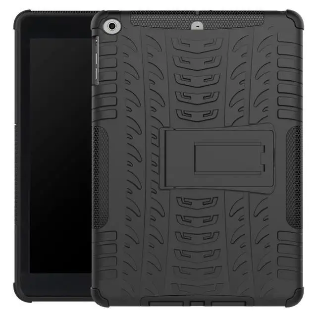 Черный Ударопрочный защитный силиконовый чехол для Apple iPad 9,7 5th 6th поколение воздушных 1 5 A1822 A1823 A1893 чехол Coque - Цвет: Черный