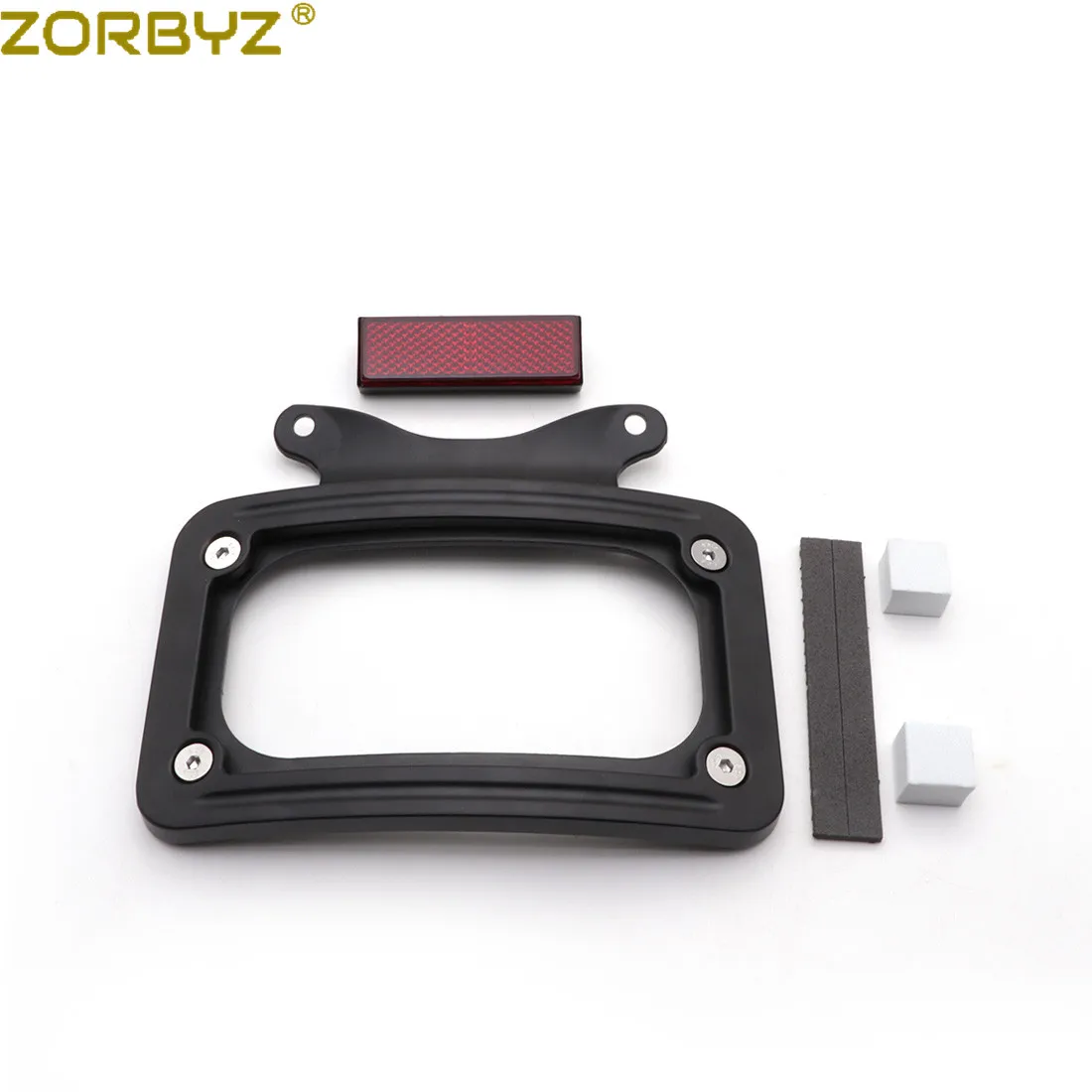 ZORBYZ мотоциклетный черный Задний изогнутый кронштейн для рамки номерного знака