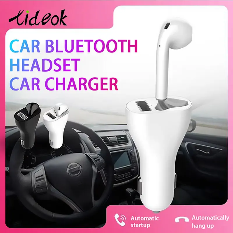 

2 in 1 Cigarette lighter For USB Car Bluetooth charger belt Headset Wireless Earphone Earbuds For iphone Samsung Huawei