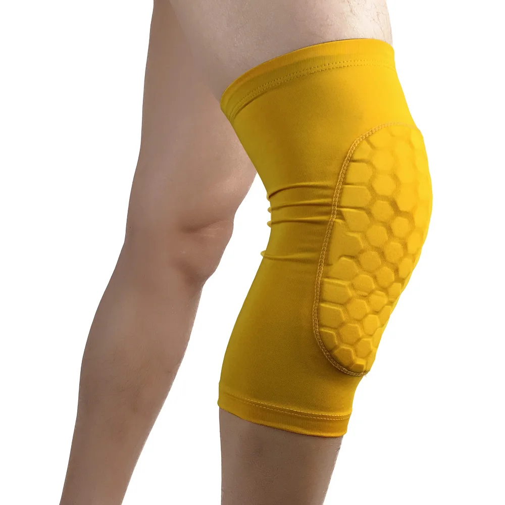 Dayselect 1 шт. силиконовые Нескользящие бар спортивные наколенники Поддержка бандаж Горячая с заплатами на коленях, теплые хлопковые носки до колена протектор для занятий Баскетболом и восстановления после травм - Цвет: Yellow