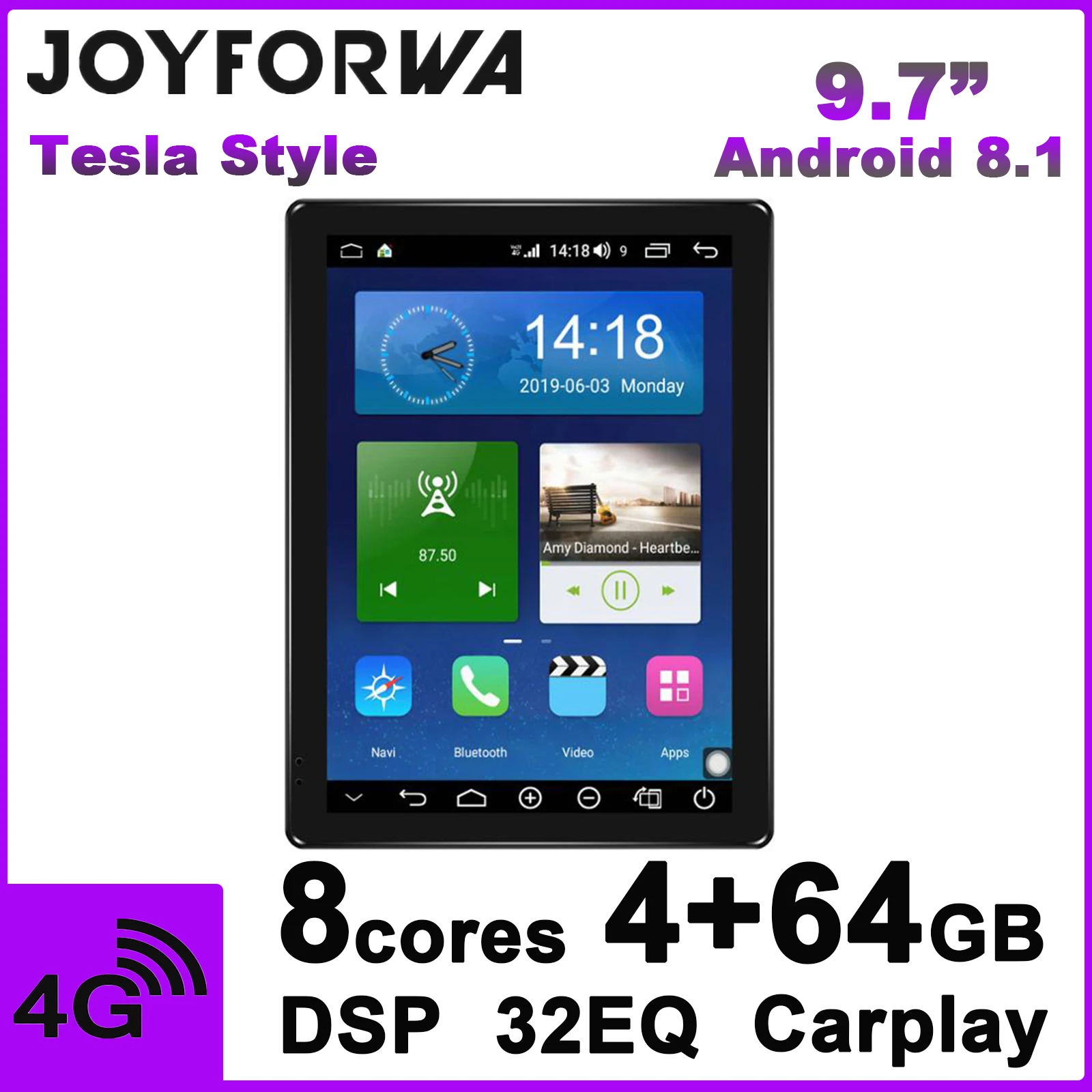 Автомагнитола 2 Din на Android 9 7 дюйма GPS Wi Fi 4G|Мультимедиаплеер для авто| |