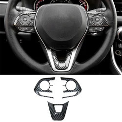 Sleek Car Steering Wheel Button Trim Cover Sticker Accessories (Carbon fiber)