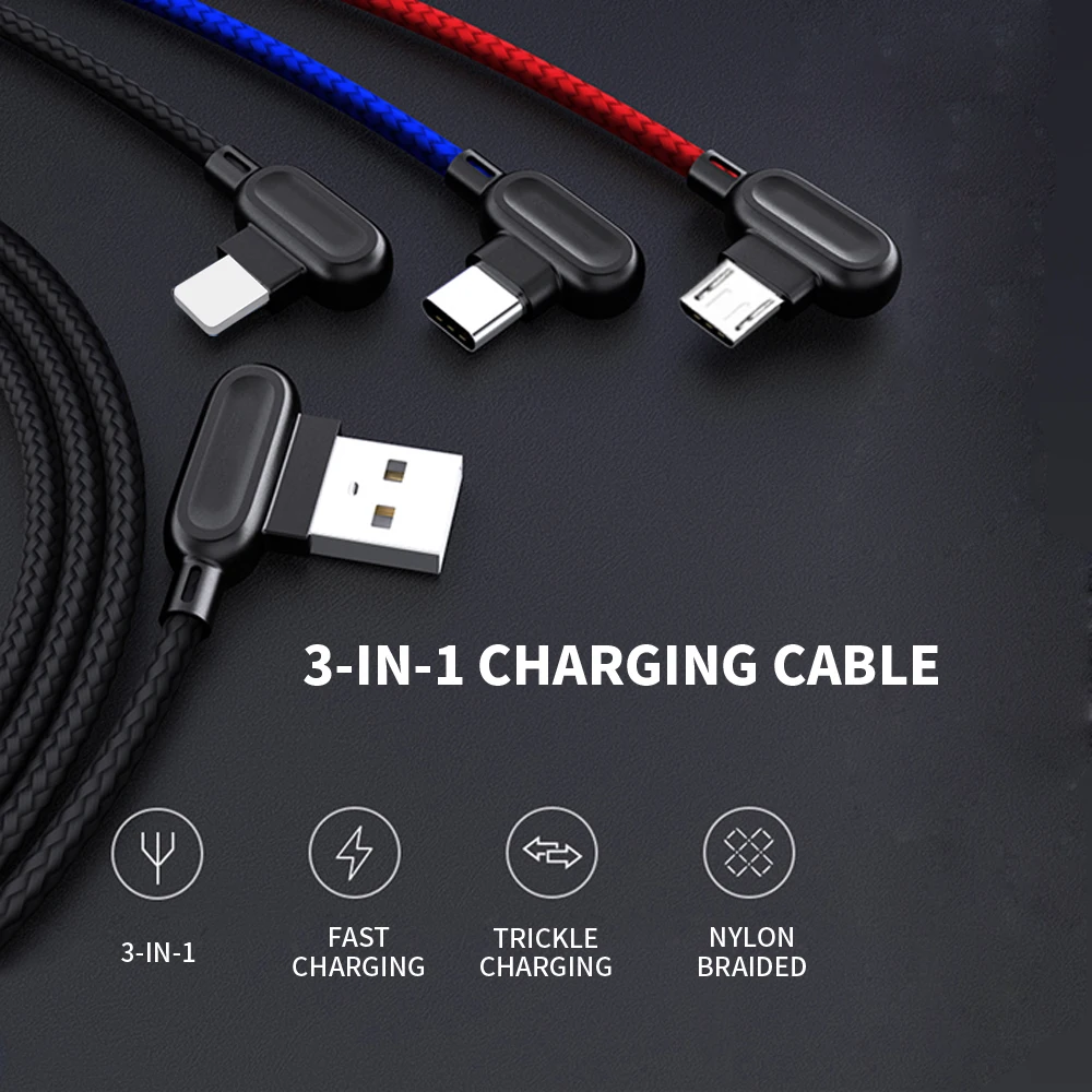  VOXLINK USB Kabel 3 in 1 Für iPhone XS Max XR X 8 7 Ladegerät Micro USB Kabel Für Android USB Rolle