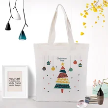 Холщовая Сумка на Рождество, ежедневное использование, текст, сделай сам, пользовательский принт, логотип, эко многоразовая сумка, рециркулирующая, фестиваль, подарки, сумка для покупок