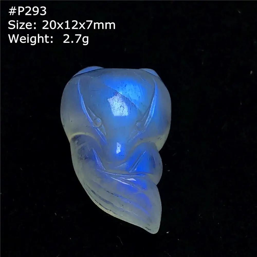 

Top Natural Moonstone Pendant Jewelry For Women Lady Man Gift Fox Carved 20x12x7mm Beads Blue Light Crystal Rare Gemstone AAAAA