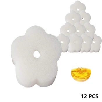 

12pcs/pack Flower Shape Bathtub Pond Fish Tank Swimming Pool Water Purify Sponge Filter White High Efficiency Oil Absorbing