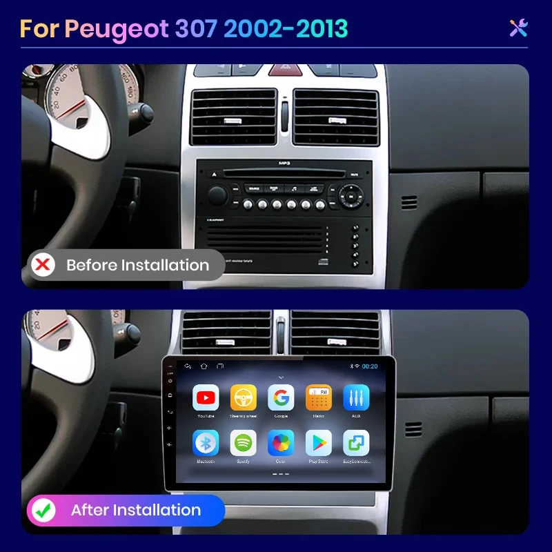 AWESAFE PX9s For Peugeot 307 307CC 307SW 2002 Android radio coche con pantalla reproductor multimedia coche CarPlay Android Auto GPS No 2 din 2din DVD|Reproductor multimedia para coche| - AliExpress