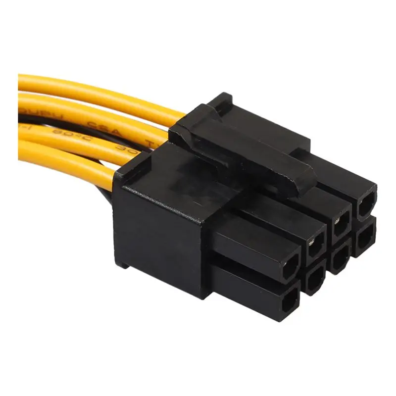Двойной 15Pin SATA штекер PCIe 8Pin(6+ 2) Мужской кабель питания для видеокарты