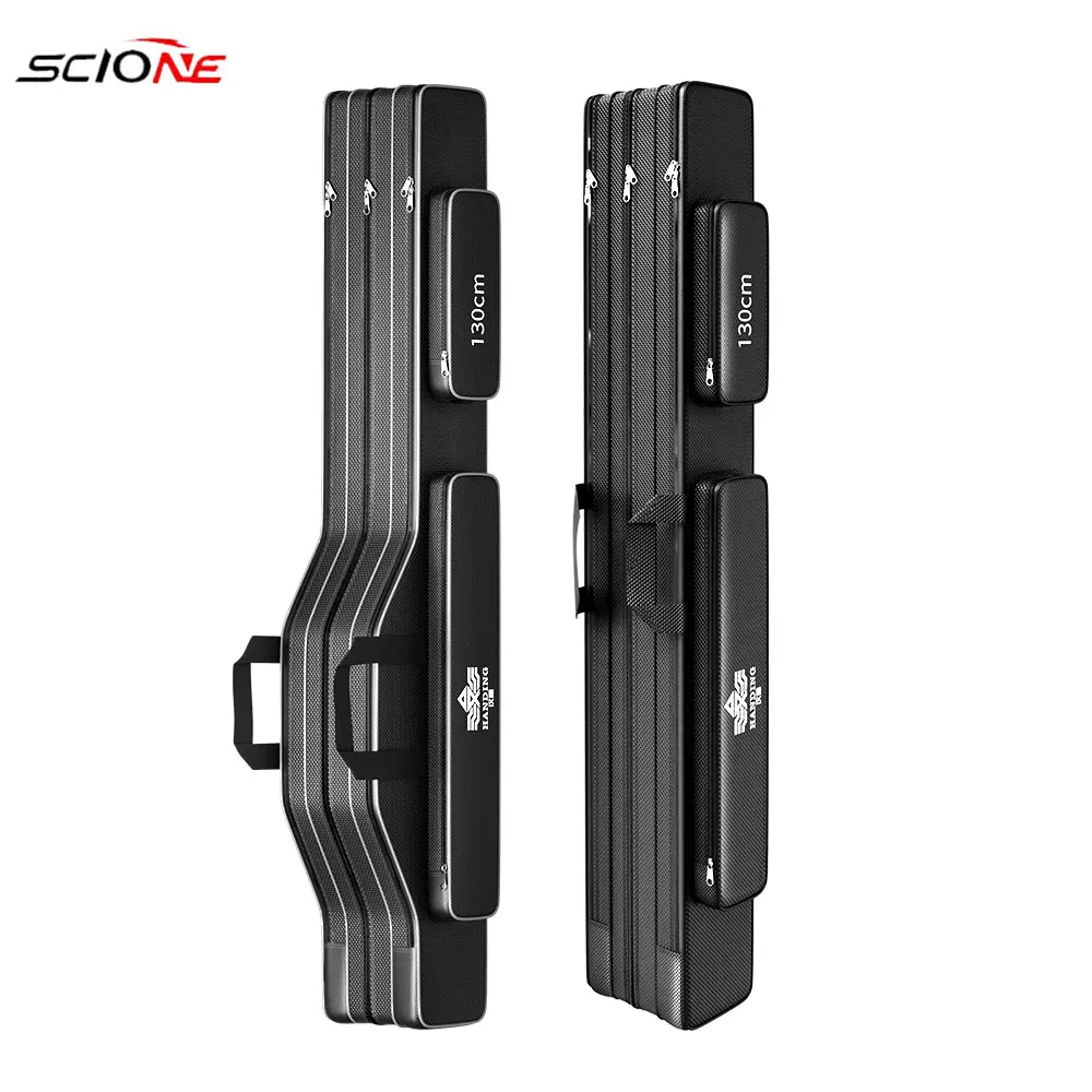 

3 Layer Portable Folding Fishing Rod Bag Carrier Canvas Fish Pole Storage Shoulder Bags Case Fish Gear Tackle Tools X276G