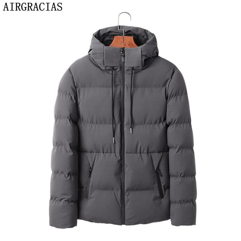 AIRGRACIAS зимняя куртка мужская брендовая одежда модные толстые теплые мужские пальто парки с капюшоном мужские пальто