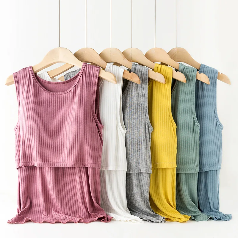 Maternity Clothes Cotton Nursing Top Lactation Vest Breastfeeding Tank Sleeveless Camisole Women Underwear Breast Feeding Bra