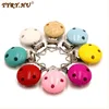 TYRY.HU 2pcs Metal Wooden Baby Pacifier Clips Holders Cute Infant Soother Clasps Pacifier Chain DIY Accessories Tools 1