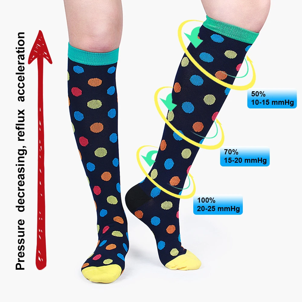Compression Stockings Socks 3/5/6/7/8 pairs per set Unisex Sports Socks Lot Prevent Varicose Veins Nurse Socks Compression