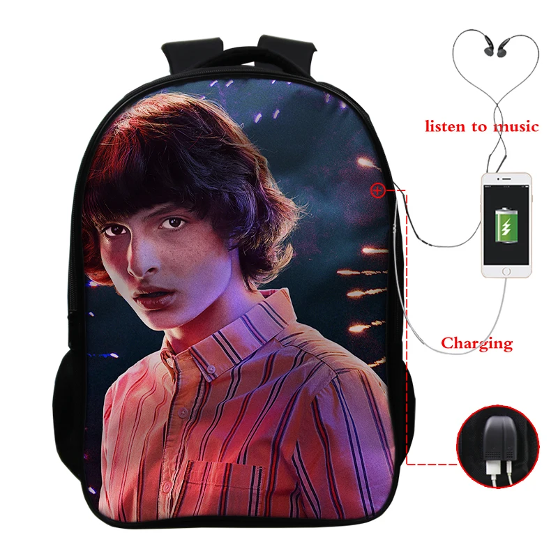 Новые странные вещи рюкзак USB 16 дюймов школьные сумки для детей повседневные подростковые рюкзаки мужские женские дорожные сумки на плечо - Цвет: 17