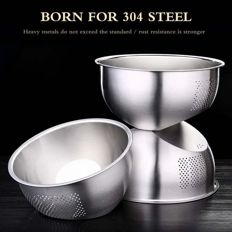 Stainless Steel Fruit Bowl Vegetable Strainer Washing /& Draining Basket