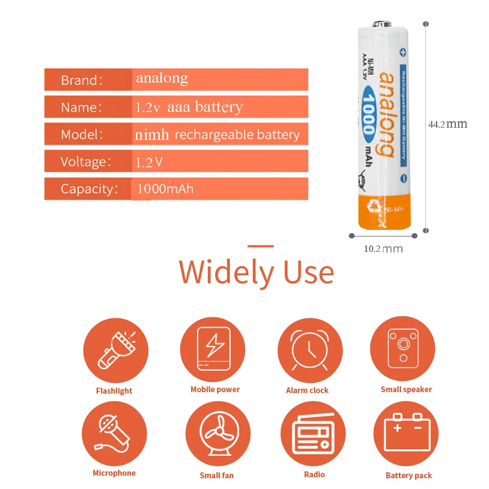 4 шт. оригинальная перезаряжаемая батарея analong aaa 1,2 v nim batteris batteria aaa 3a аккумуляторная батарея для игрушек-фонариков