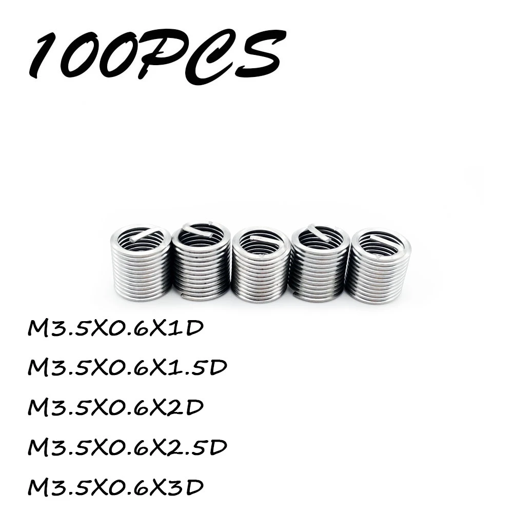 100pcs New M3*0.5 3D insert length helicoil Stainless Steel Screw Thread insert