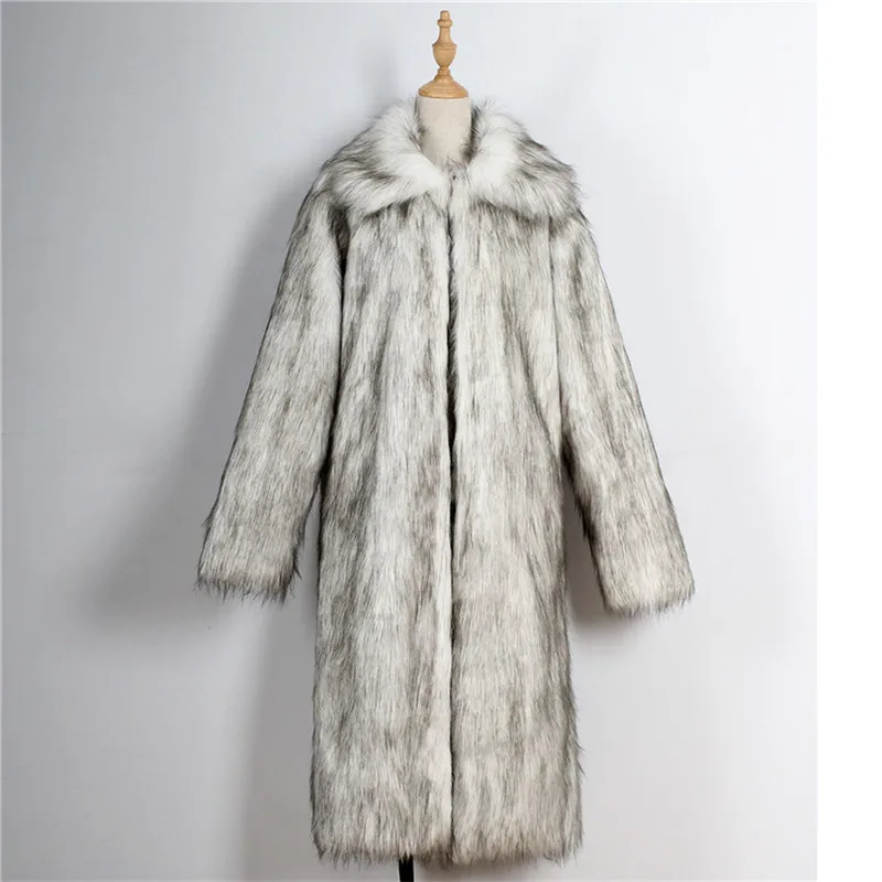 Lanshifei Новейшая модная куртка из искусственного меха Мужская зимняя утепленная Меховая куртка пальто из лисьего меха ветрозащитная куртка искусственный мех мужская куртка - Цвет: Бежевый