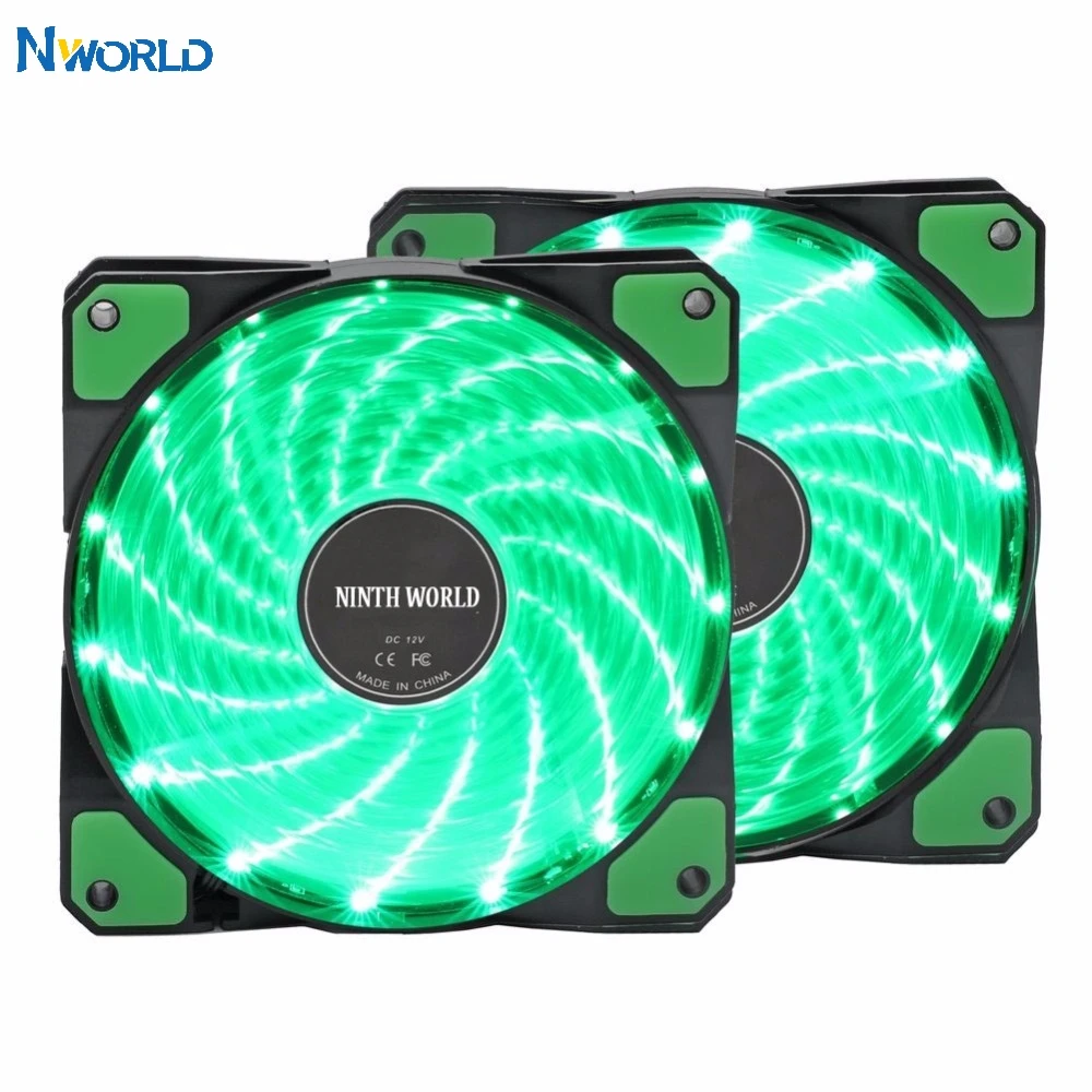 

12VDC 3P IDE 4pin 120mm PC Computer 16dB Ultra Silent 15 LEDs Case Fan Heatsink Cooler Cooling Anti-Vibration Rubber,12CM Fan