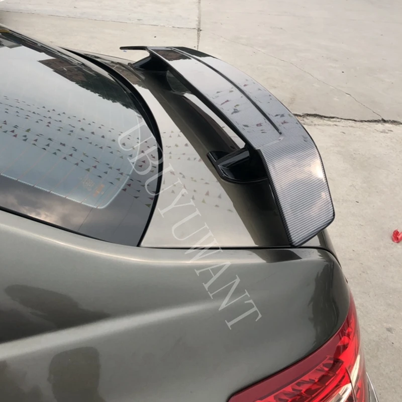 Для Benz CLK 200 CLK280 350 спойлер Универсальный седан спортивный абс материал заднее крыло грунтовка цвет багажник задний спойлер 2004-2010 - Цвет: Fake Carbon Fiber