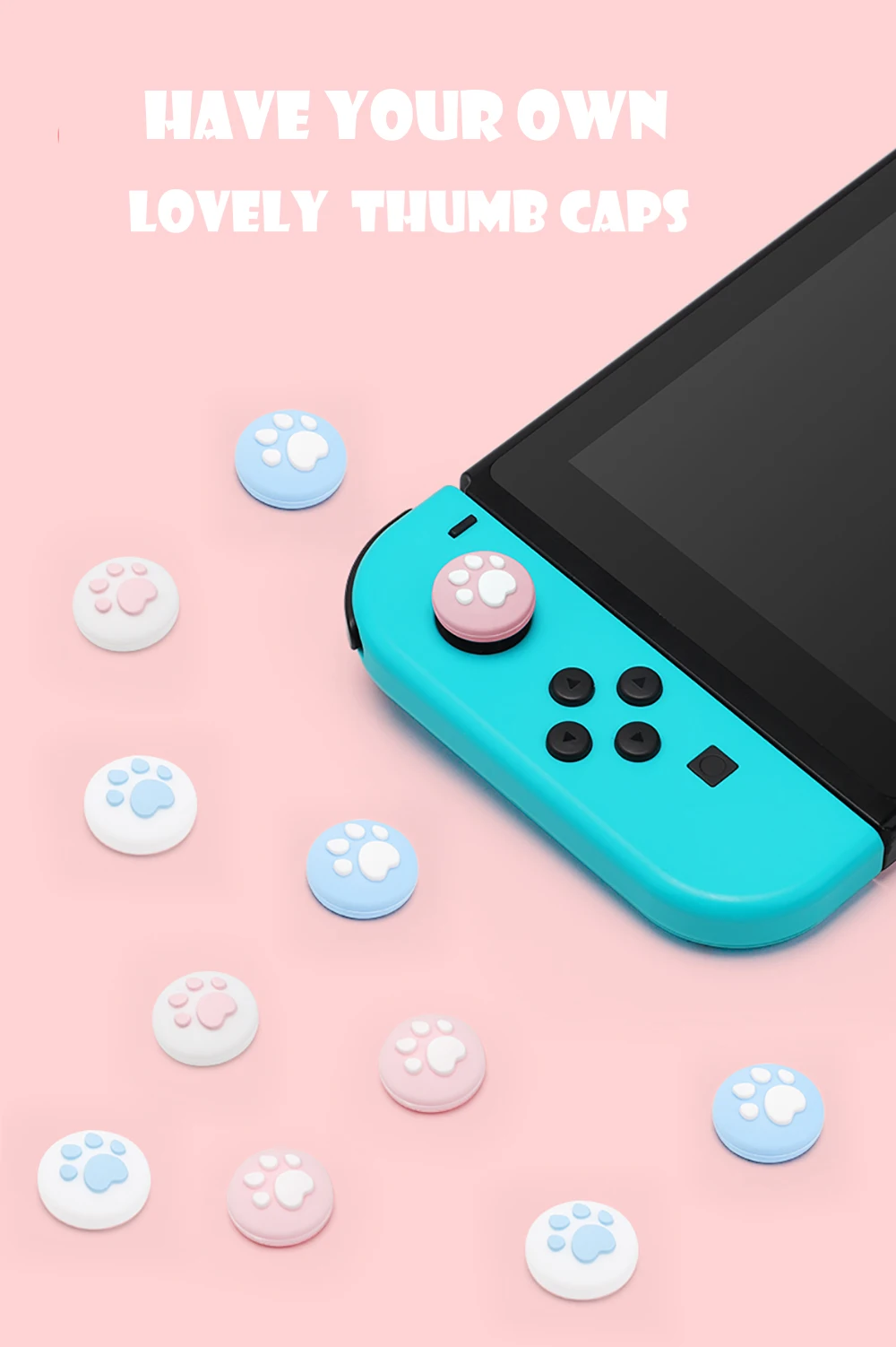 4Pcs Silicone Thumb Stick Grip Cap Joystick Cover For Nintendo Switch