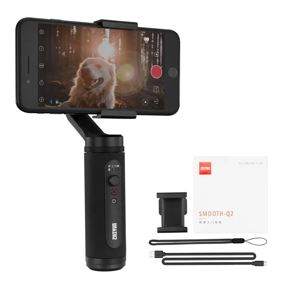 

Zhiyun Smooth Q2 Pocket-size 3-Axis Handheld Smartphone Gimbal iPhone/Samsung volg Stabilizer carry bag pk DJI Osmo Mobile 3 2