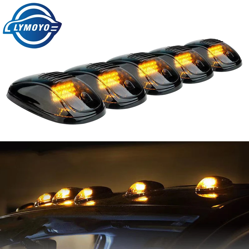Solar Powered Cab Lights For Truck, 5pcs Led Cab Lights, Led Cab Roof Running Top Marker Lights Wireless Cab Roof Running Lights
