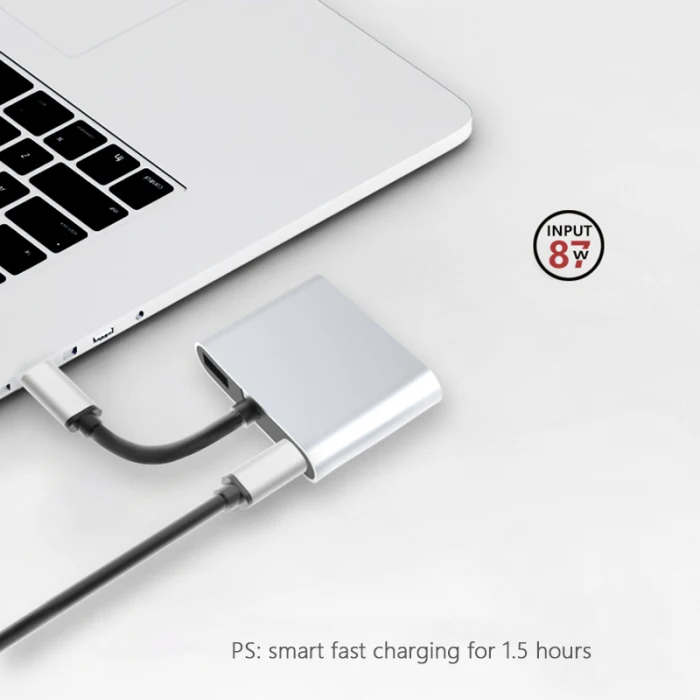 4 в 1 type-C к HDMI 4K VGA USB3.0 Аудио Видео адаптер PD быстрое зарядное устройство