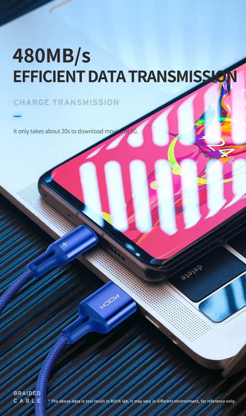 ROCK 2 в 1 5A type C кабель передачи данных для быстрой зарядки type-C USB зарядное устройство для huawei P30 mate 20Pro Xiaomi Mi9 S10+ Note10