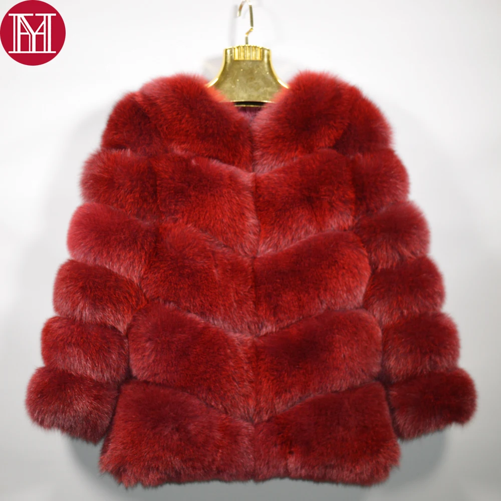 

Women Warm Quality Real Fox Fur Coat Slim Winter Genuine Fox Fur Jacket Fashion Outwear Girl Luxury Natural Real Fox Fur Coats