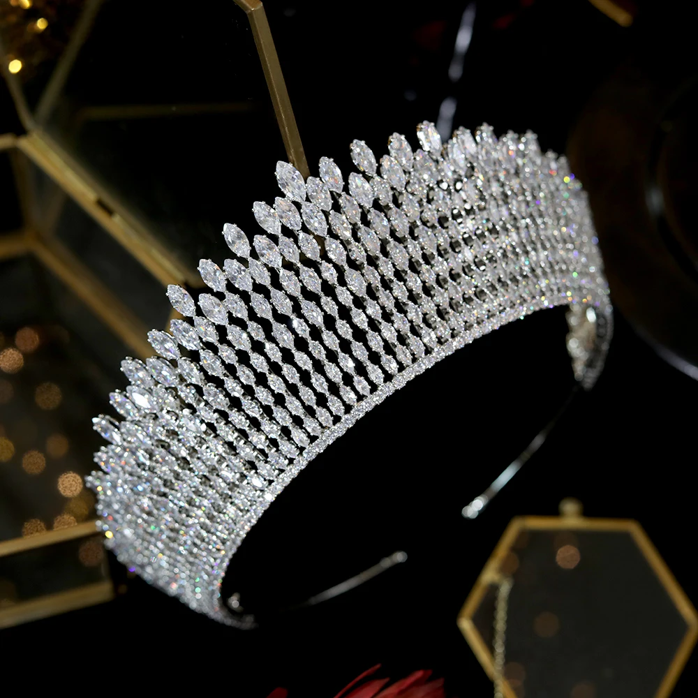 New Shiny Princess Crown ASNORA Retro European Bridal Headdress Crystal Queen Crown Selection Hair Band Bridal Hair Accessories