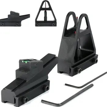 

Adjustable Quick detachable Fiber Optic Open Front Rear Sights for Dovetail 3/8 Inch 11mm Rail Mount Airgun Sight Set Gun parts