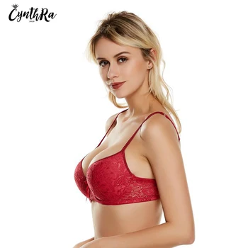

CYNTHRA Underwear Women Bow Plus Size Bra Female Sexy Lingerie Ladies Lace Bralette Breathable Push Up Underwear For Women