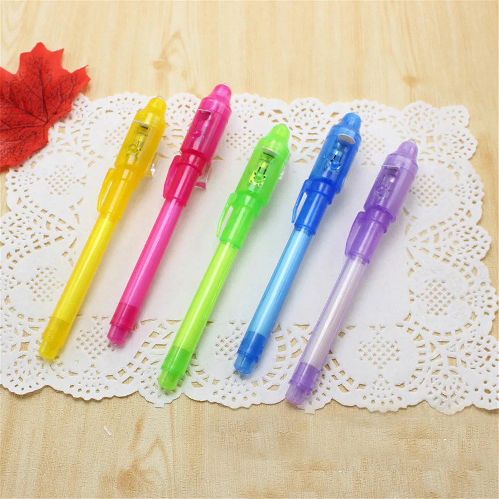 Mini Flashlight UV Light Invisible Ink Magic Led Lights Pen Funny Highlighter Marker Pen For Kids Students Gift#T2