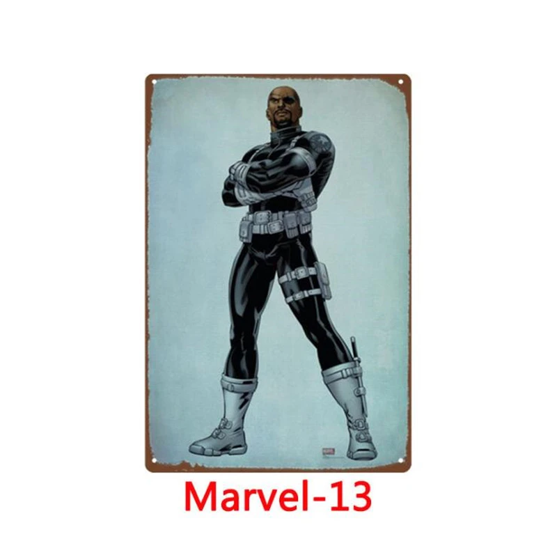Style13 Герой Marvel комиксов Железный человек металлический знак Ретро металлический оловянный плакат с подписью доска для паба металлический винтажный домашний Декор стены искусства бар украшения - Цвет: Style13