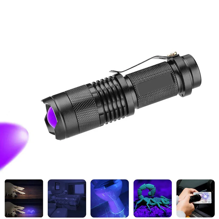 

Mini Rechargeable UV Flashlight 5W Detect Scorpion Insect Tracking Forensic Class Special Purpose Industries Ultra Violet Light