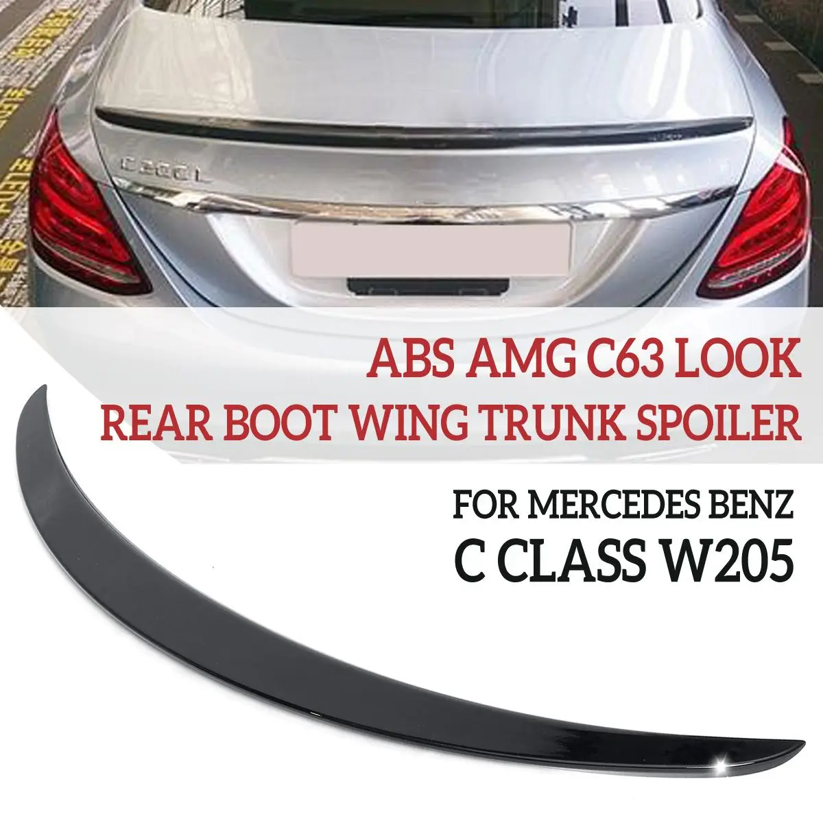

ABS for AMG C63 Rear Boot Lip Wing Trunk Spoiler For Mercedes for Benz C CLASS W205 Exterior Parts