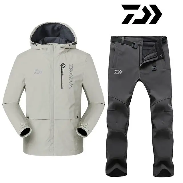 Светоотражающие комплекты одежды для зимней рыбалки Daiwa, Мужские дышащие сохраняющие тепло Защитные Уличные спортивные пальто и штаны для рыбалки - Цвет: 35