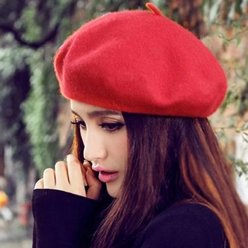 Oferta! francesa cálida de fieltro de lana clásica para mujer, gorro de Color puro, Mini gorra, venta al por mayor, envío directo, novedad|Boinas de mujer| - AliExpress