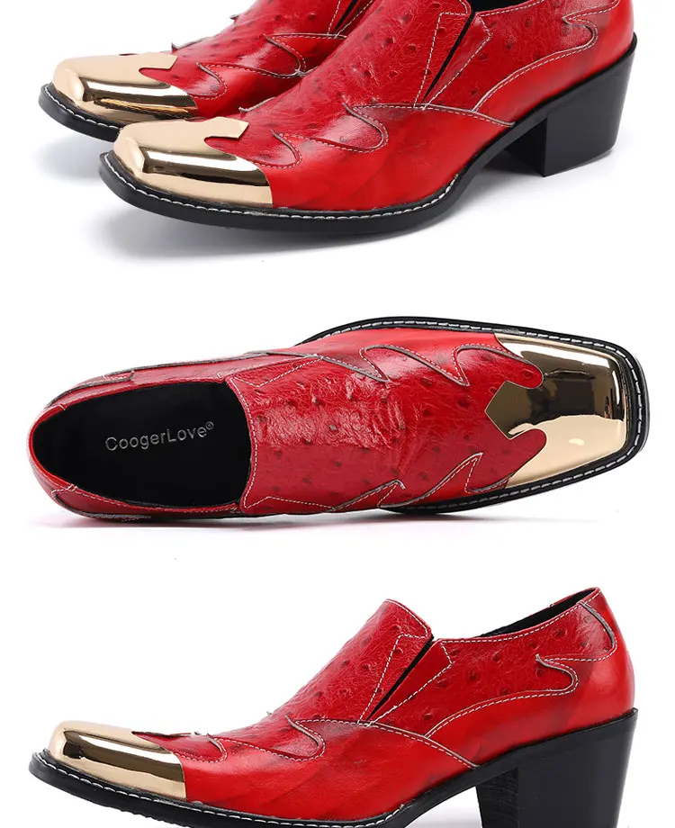Herrenschuhe aus echtem Leder mit hohem Absatz, die die Körpergröße optisch erhöhen, luxuriöse Business-Casual-Schuhe für Frühling, Bankette, gesellschaftliche Anlässe und Hochzeiten. – Detail 10