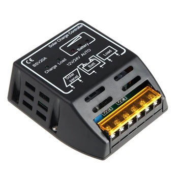 

20A 12V / 24V Solar Panel Battery Regulator Solar Charge Controller Secure Black