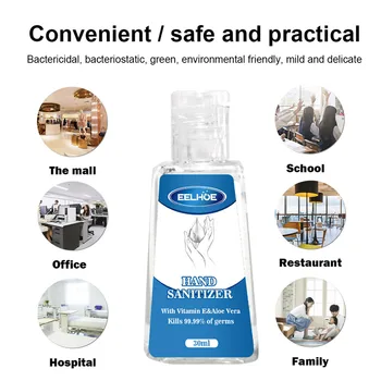 

Alcohol-free 99.9% KILLS BACTERIA Hand GEL Contains Disposable Wash 30ml