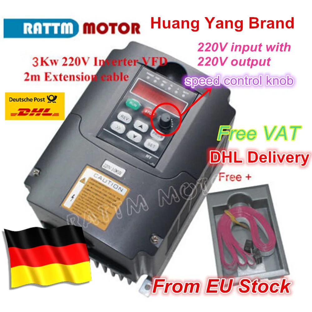 

2020 New type 3KW Inverters & Converters 3KW Variable Frequency Drive VFD Inverter 4HP 220V for CNC Spindle motor speed control
