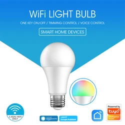 Ampoule connectée WiFi 10W, lampe LED E27 RGB, variable, avec application Smart Life, commande vocale, pour Google Home, Alexa, Tuya 