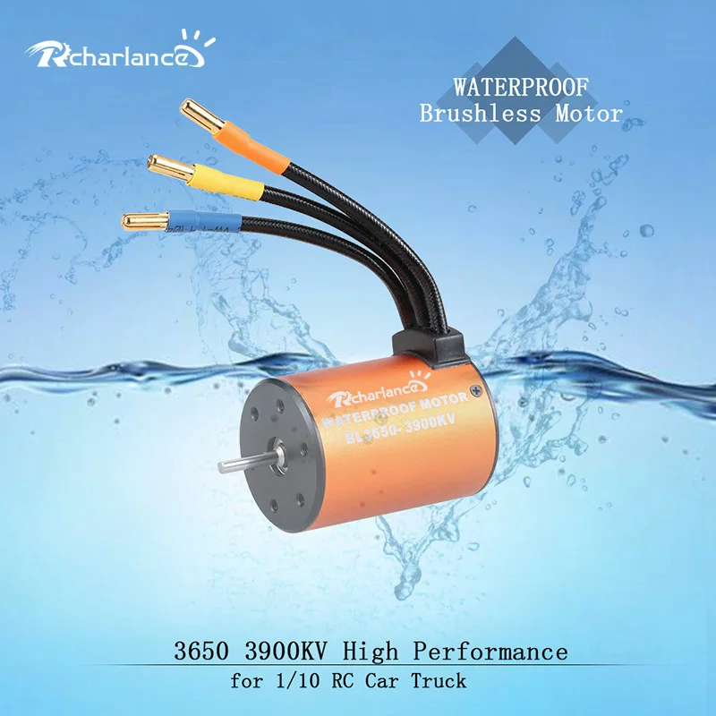 Rcharlance модель автомобиля двигатель 3650 3900kv бесщеточный мотор+ 60A водонепроницаемый бесщеточный Электрический регулятор скорости набор