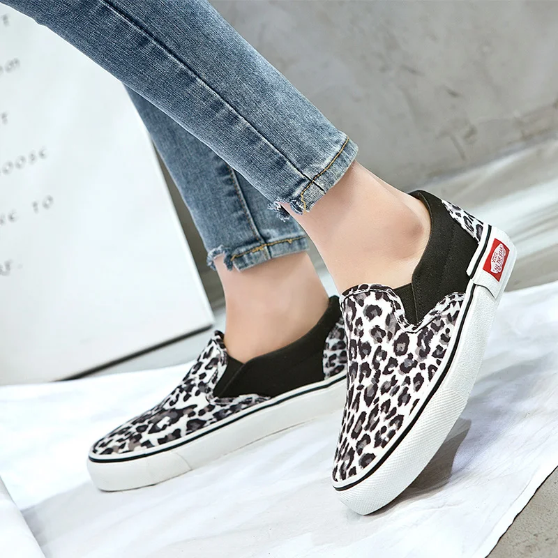 Slip-on 6328 Акция; сезон весна-осень; Новинка; женская парусиновая обувь; модные кроссовки с леопардовым принтом; женская обувь с низким вырезом; высокое качество; Классическая обувь для скейтбординга - Цвет: Slip-on 6328