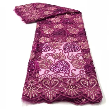 

Soso High Quality French Tulle Mesh Lace Fabrics Latest African Luxury Sequins Lace Fabrics For Nigerian Wedding